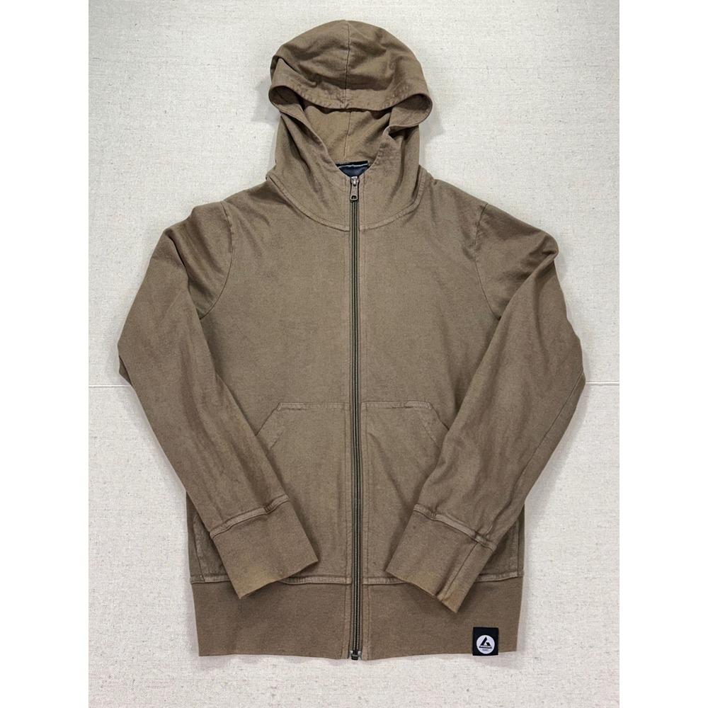 American Giant Mens Small Full Zip Hoodie Brown Cotton Blend Made in USA